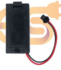 Single 9V battery holder hard plastic case with on/off switch and 2 pin SM JST connector 1 x 9V = 9v