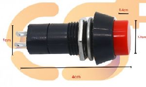 SPST On and Off self lock momentary push button Red color horn switch