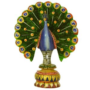 Wooden Dancing Peacock
