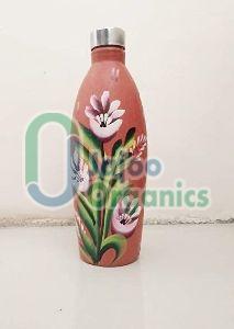 Painted Clay Water Bottle