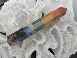 Seven Chakra Smooth & Faceted Massage Wand