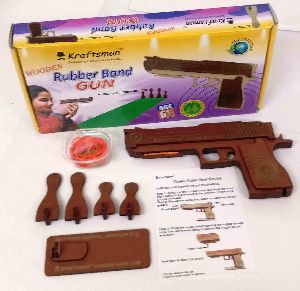KR015A Wooden & Rubber Band Shooting Gun Toys