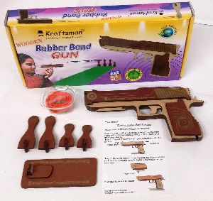 KR015C Wooden & Rubber Band Shooting Gun Toys