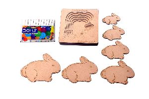 Wooden Bunny Shaped Layered Puzzle