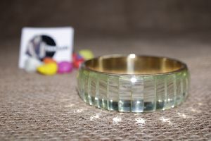 Glossy Transparent Resin Bangle With Brass Base Latest Epoxy Bangles From Tradnary