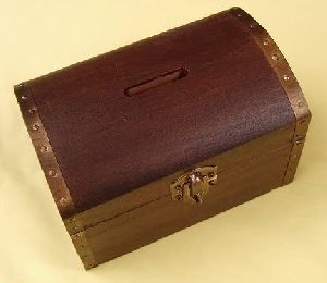 Dark Brown Treasure Box Wooden Keepsake Box Treasure Bank Box Treasure Coin Box From Tradnary