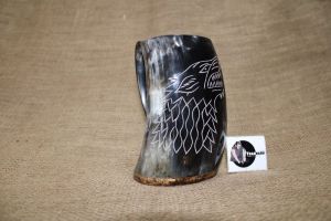 Wolf Carved Viking Horn Mug Viking Horn Tankard From Tradnary