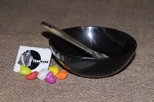 Buffalo Horn Bowl With Spoon From Tradnary