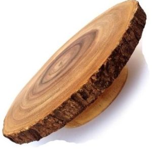 Natural Wooden Cake Stand Round Wooden Cake Stand With Bark Food Serving Stand From Tradnary