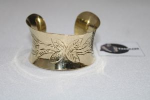 Carved Brass Cuff Bracelet Modern Engraved Brass Cuff From Tradnary