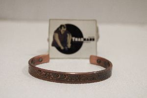 Dark Floral Design Magnetic Copper Cuff Bracelet Viking Copper Bracelet From Tradnary