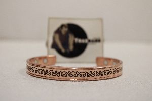 Floral Engraved Copper Cuff Bracelet Magnetic Copper Bracelet From Tradnary