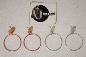 Round & Circular Shape Earring In Rose Gold Silver Color handmade Artificial Earring From Tradnary