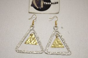Triangle Shape Raugh Design Earring Handmade Brass Earring From Tradnary