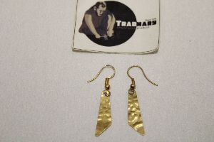 Hammered Design Gold Brass Earring From Tradnary