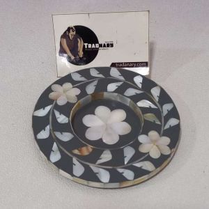 Middle East Mother Of Pearl Inlay Tea Serving Plate