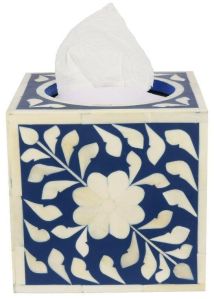 Blue Bone Inlay Tissue Box Bone Inlay Square Tissue Box From Tradnary