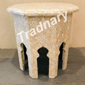 Luxurious Mother Of Pearl Inlay Coffee Table & MOP Inlay Stool From Mother Of Pearl Inlay Furniture Tradnary