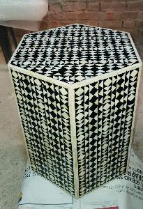 Hexagon Shape Bone Inlay Stool Inlay Furniture From Tradnary