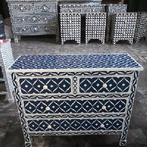 Resin Inlay Chest Dresser Bone MOP inlay Furniture From Tradnary