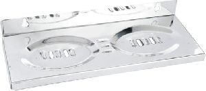 Stainless Steel Oval Double Soap Dish
