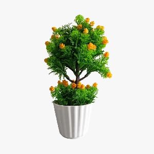 Artificial Plant Bonsai with Beautiful Yellow Flowers & Leaves