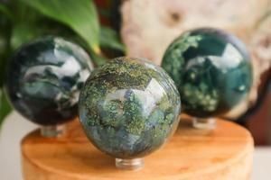 Natural Moss agate sphere