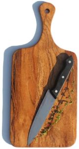 Inaithiram CB175 Acacia Wooden Vegetable Chopping / Cutting Board with Handle for Kitchen 17.5 inch Reversible Design