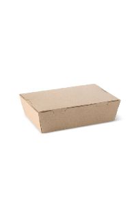 Brown eco Friendly paper food container Rectangel capacity 700ml