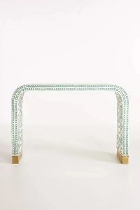 Aqua Waterfall Bone Inlay Console Table