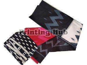 Black and Red Hand Block Unstitched Suit Material