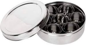 Orange Stainless Steel Masala Dabba