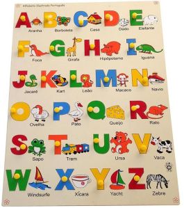 Portuguese Alphabet with Picture Tray