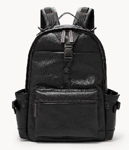 Mens Black Leather Backpack