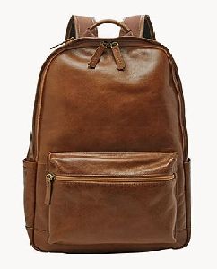 Mens Brown Leather Backpack