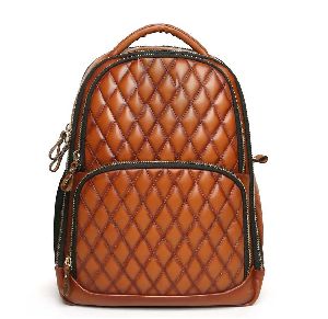 Mens Tan Leather Backpack