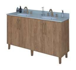 60x22x34.5 Inch Dull Brown Bathroom Vanity