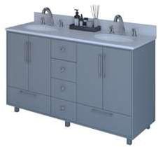 60x22x34.5 Inch Grey Bathroom Vanity