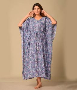 Fiorella Block Printed Evening Wear Kaftan