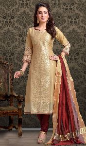 Chanderi Silk Churidar Suit