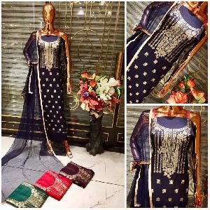 Kolkata Handmade Embroidered Unstitched Suit