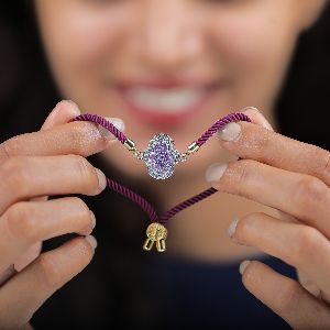 Cute Purple Stones and Diamond Bracelet