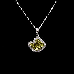 Donald Duck Green stone Diamond Necklace