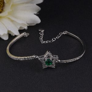 Eye Candy Green Stone and Diamond Bracelet