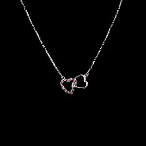 Heart Pink And White Diamond Unique Diamond Necklace