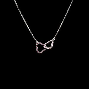 Lovers Heart Knot Diamond Necklace