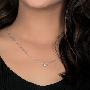 Pear Solitaire Diamond Pendant Necklace