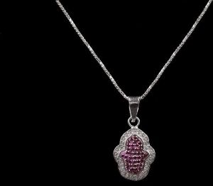 Pink Diamond Doll Shape Pendant Neckless