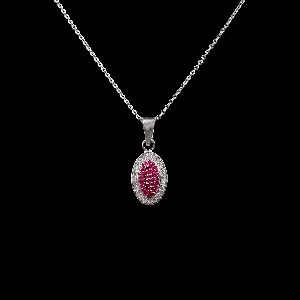 Pink Diamond Long Round Shape Neckless