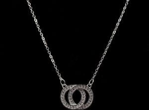 Twin Diamond Rings Necklace